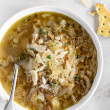 cabbage soup with farro and onion | With Spice