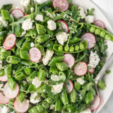 Snap Pea Salad With Feta and Radishes - Girl With The Iron Cast