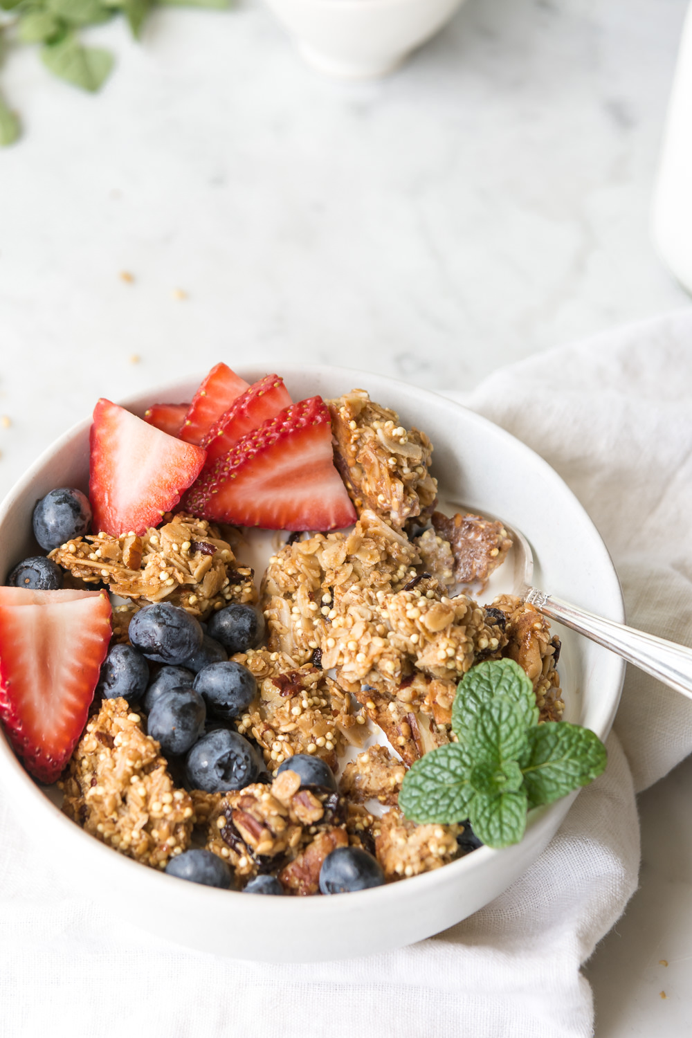 homemade granola clusters with olive oil and maple syrup | With Spice