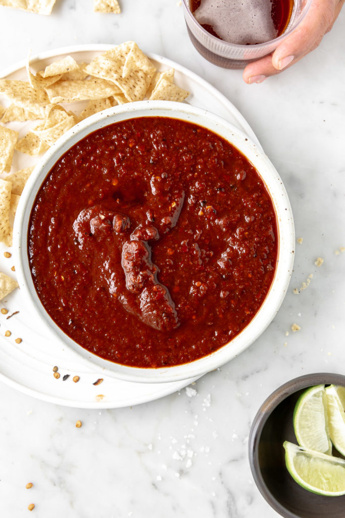 spicy dried red chile salsa | With Spice