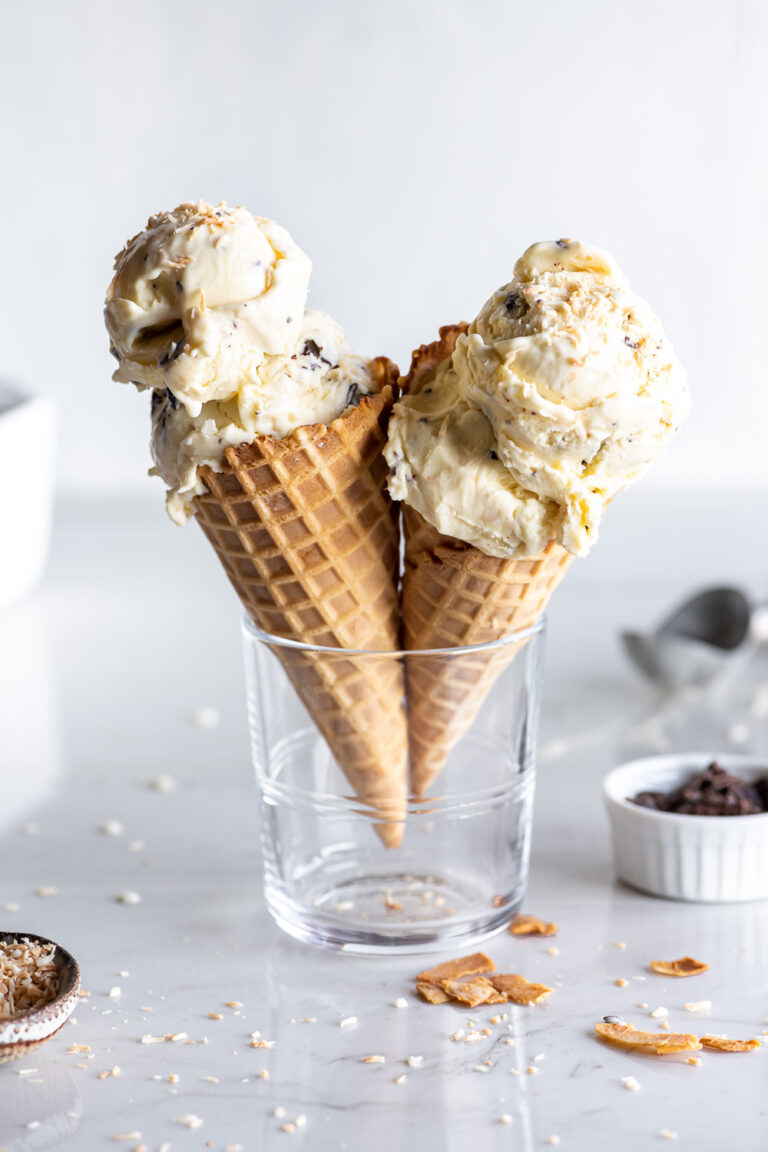 toasted coconut ice cream with dark chocolate | With Spice