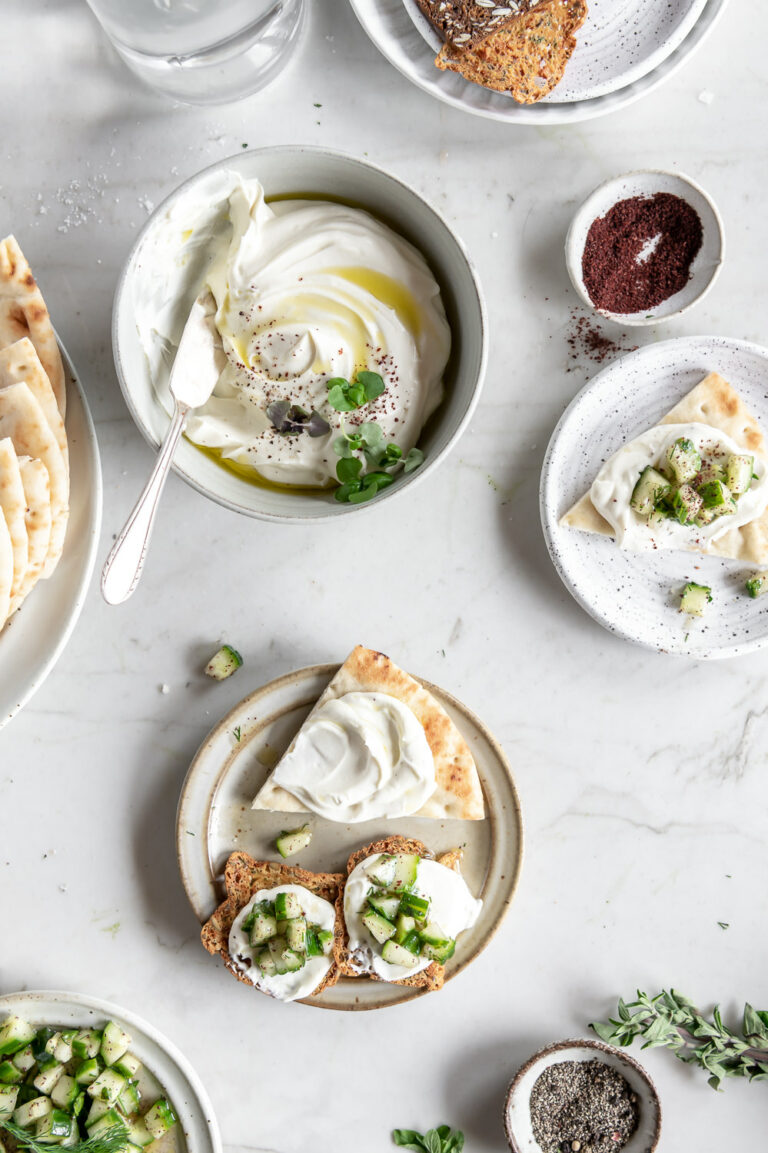 Whipped Feta Dip With Herby Cucumber Salad With Spice