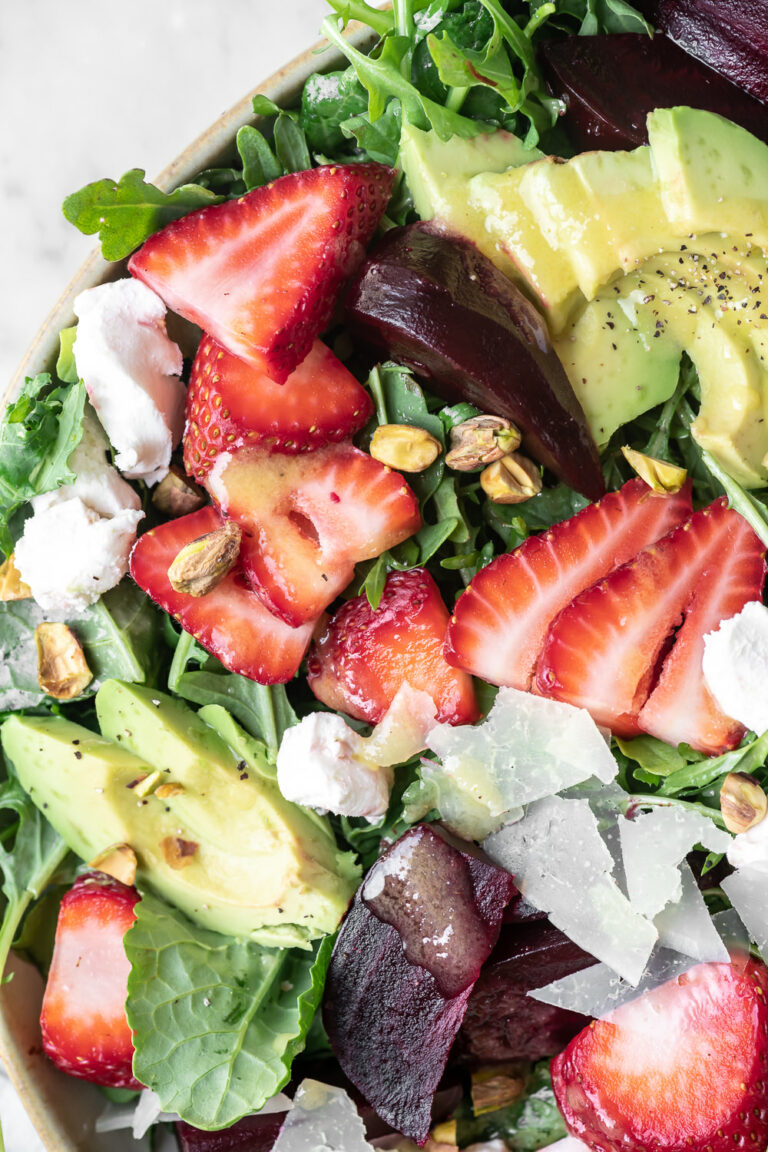 roasted beet salad with goat cheese, strawberries and preserved lemon ...