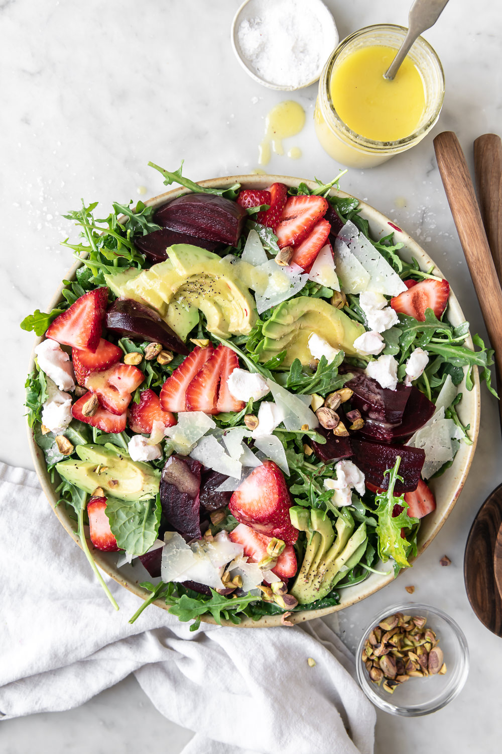 roasted beet salad with goat cheese, strawberries and preserved lemon ...