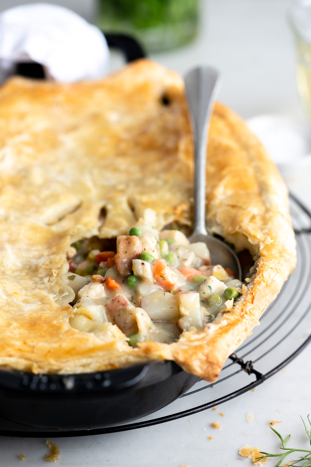 chicken pot pie with puff pastry | With Spice