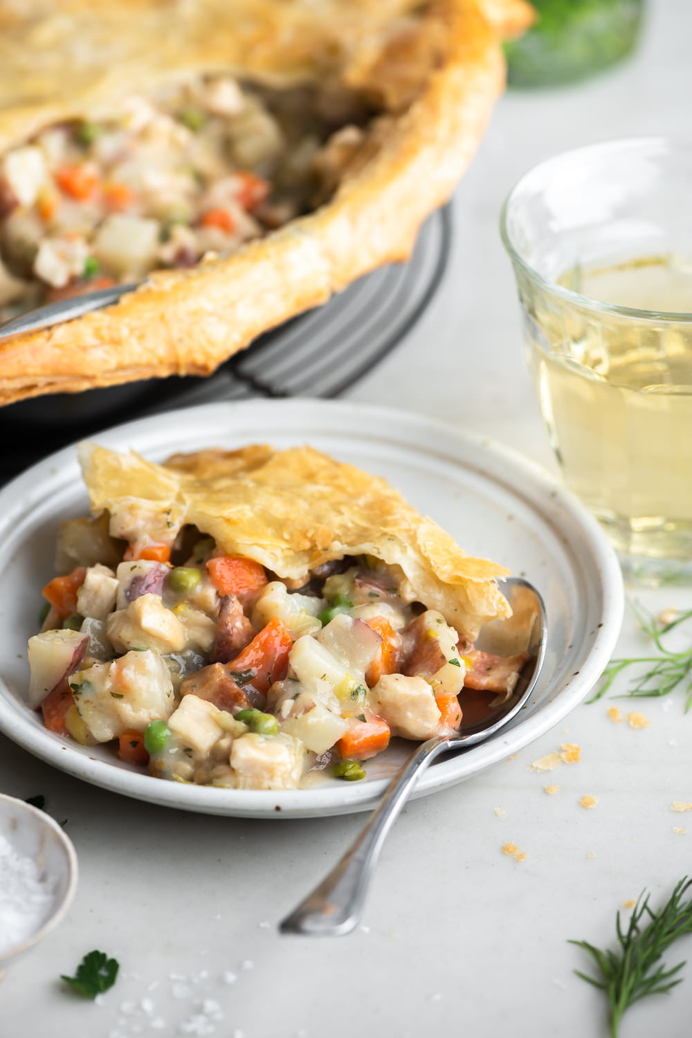 chicken pot pie with puff pastry | With Spice