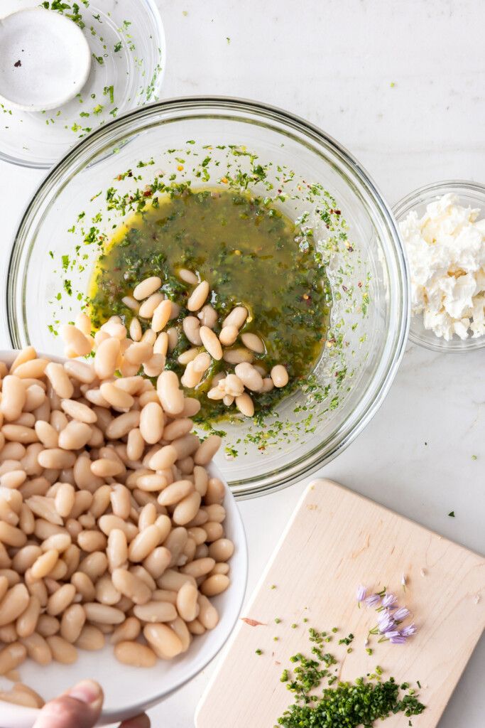 4_add white beans to dressing