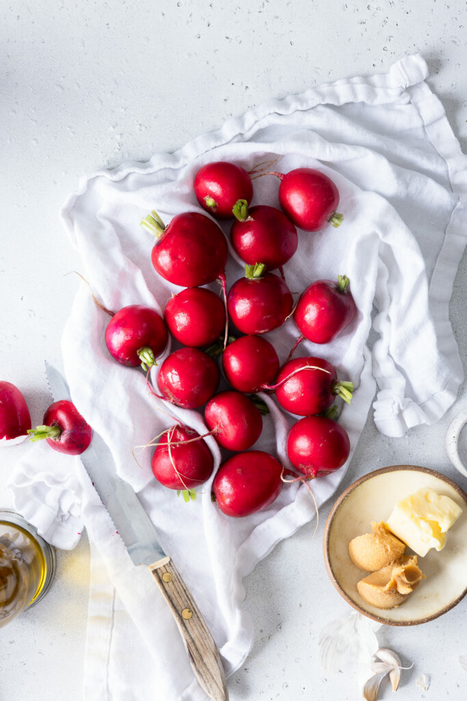 ingredients_radishes, miso, butter, ginger