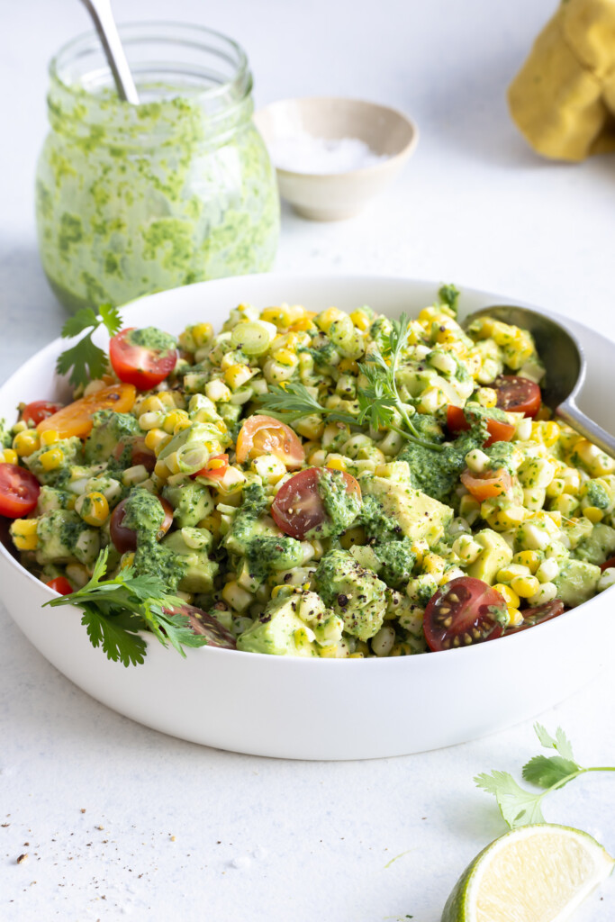 corn salad with avocado