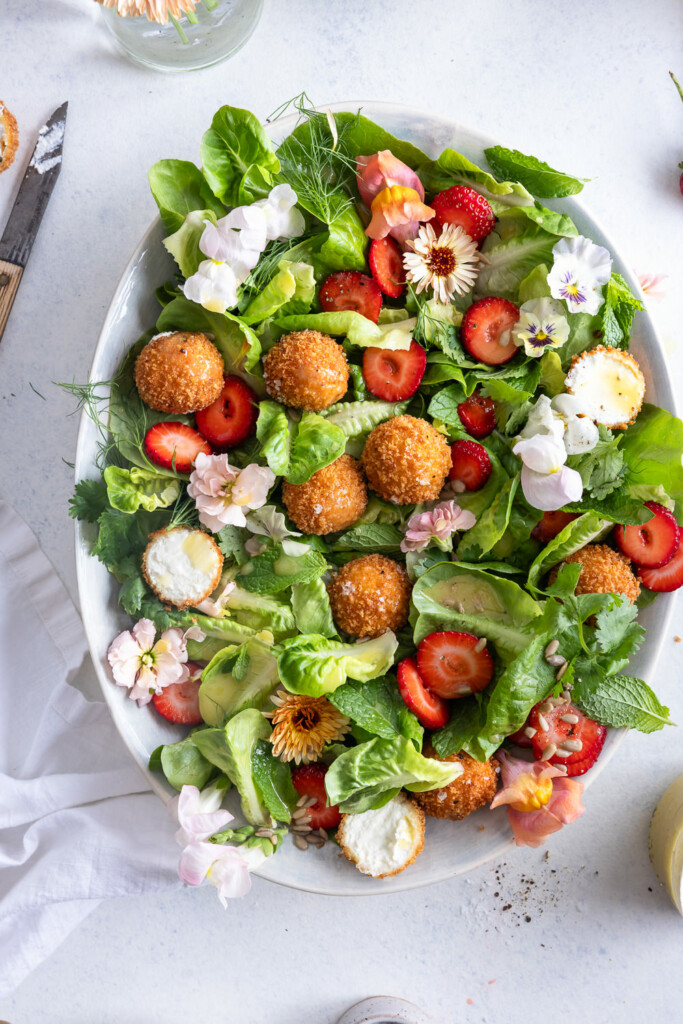 fried goat cheese salad