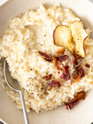 apple risotto with bacon