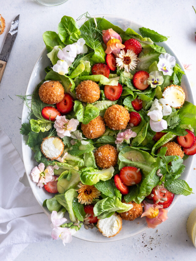 fried goat cheese salad