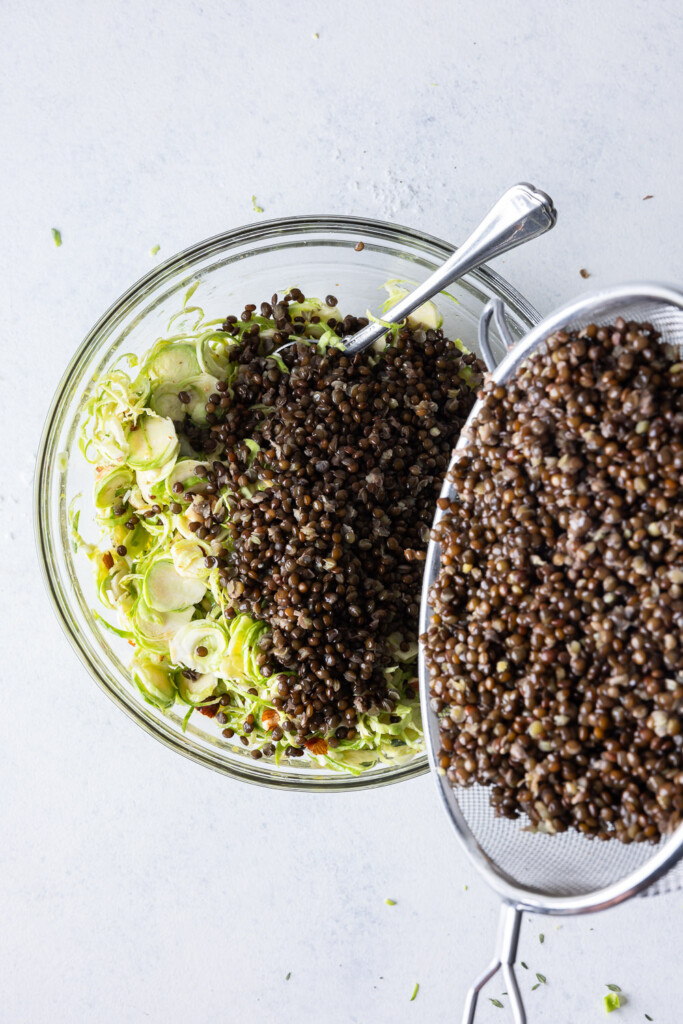 3_add cooled black lentils and toss to coat